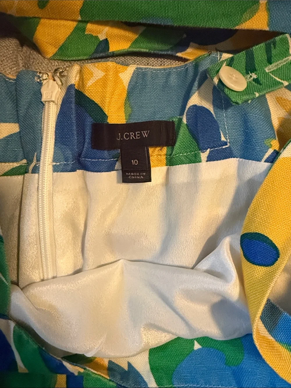 J. Crew Bold Floral Mini Dress in Blue, Green & Yellow